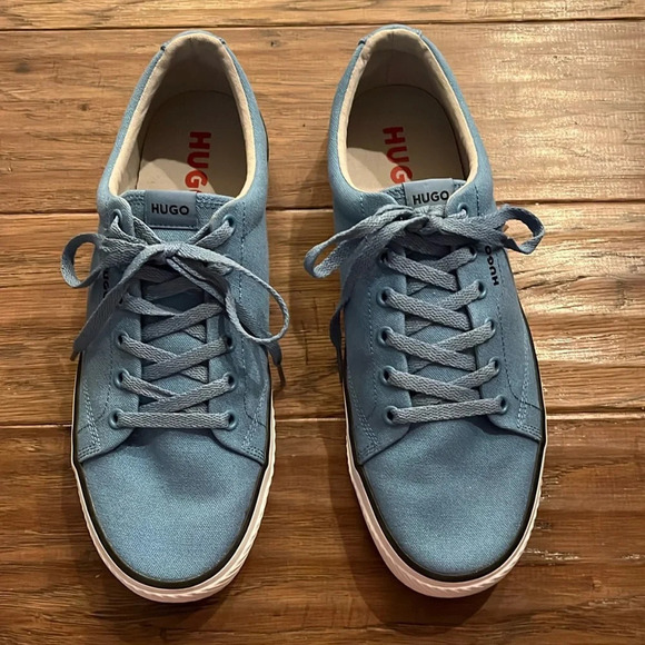 HUGO Men’s Full Canvas Lace Up Sneaked in Brilliant Blue Size 10 - Picture 1 of 10